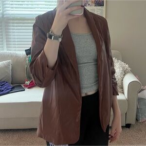 Vestique Brown Pleather Blazer